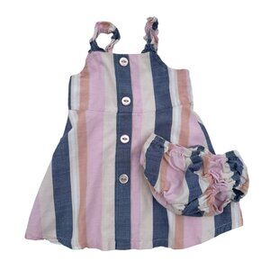 Rare Editions Baby Girl Dress & Matching Bloomers Diaper Cover 18 Months